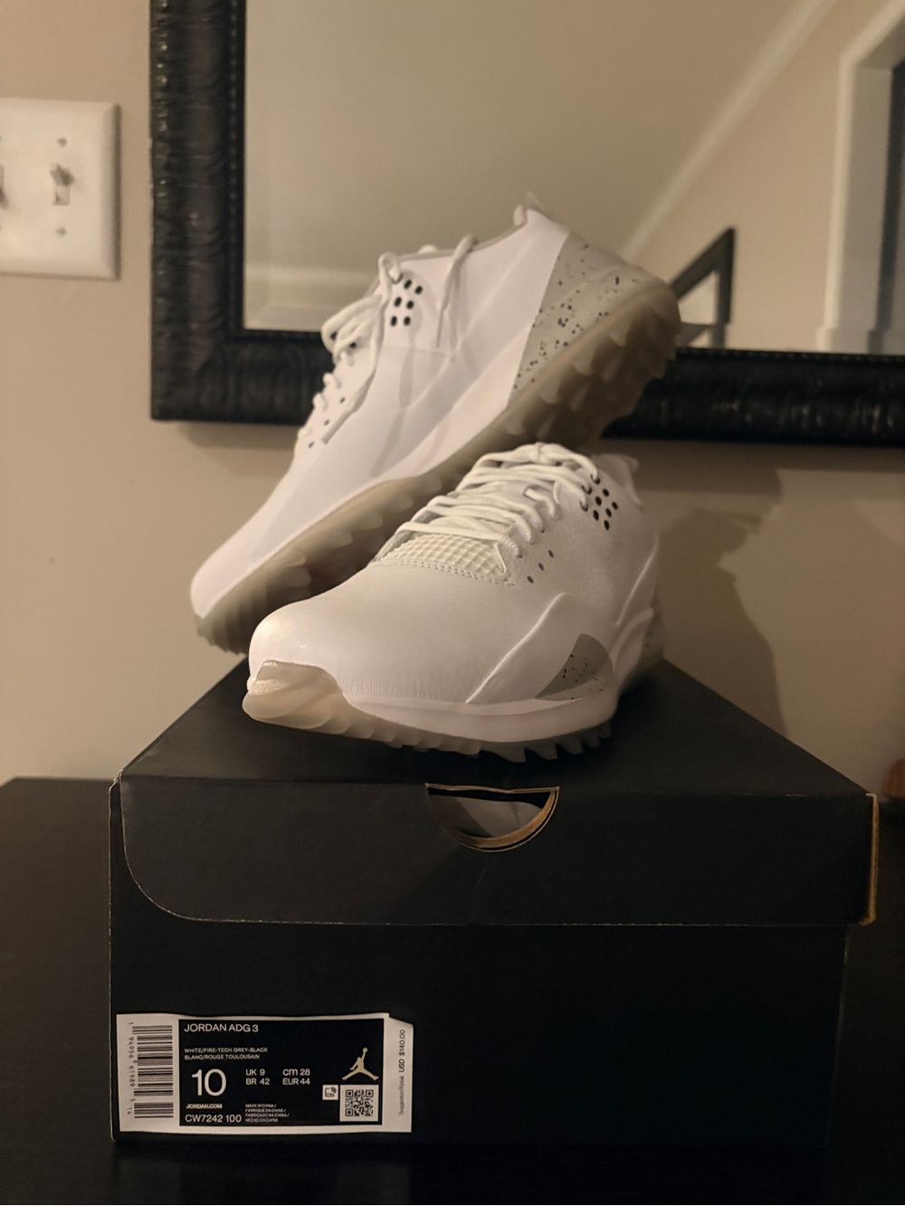 Nike Jordan ADG 3 Men's Sneakers - White with Gray Speckle